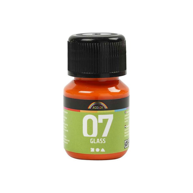 Trwała farba do szkła firmy Creativ - pomarańczowa, 30ml