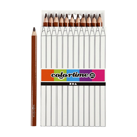 Kredki trójkątne jumbo firmy Creativ - brązowe, 12 szt.