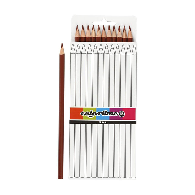 Kredki trójkątne firmy Creativ - brązowe, 12 szt.