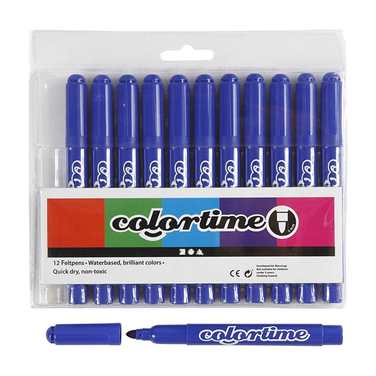 Niebieskie markery jumbo firmy Creativ, 12 szt.