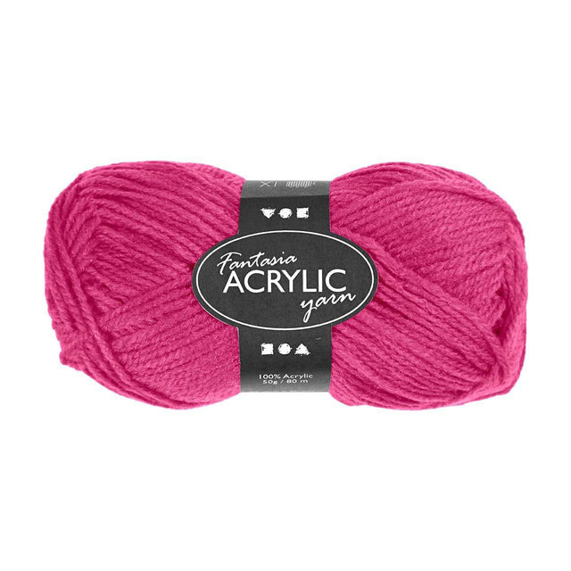 Włóczka akrylowa firmy Creativ neon - neonowy róż, 50gr