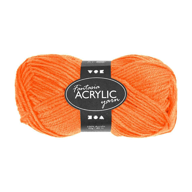 Włóczka akrylowa firmy Creativ neon - neonowa pomarańcza, 50gr