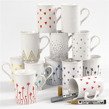Firma Creativ https: www.cchobby.nl Markery szklano-porcelanowe-grubość linii-1-2-mm-półprzezroczyste-różne-kolory-12-sztuka-1-pudełko