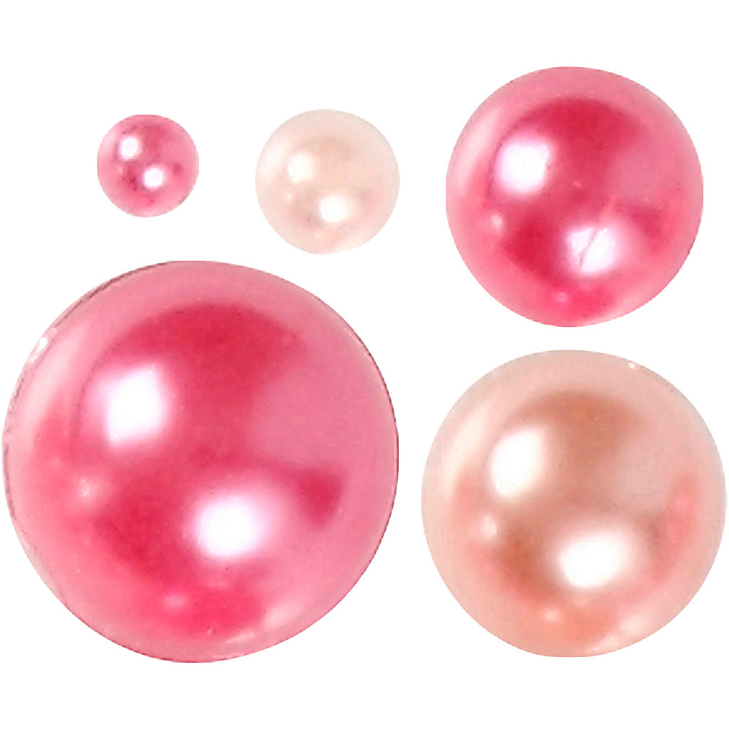 Koraliki półsztyftowe firmy Creativ różowe 2-8mm, 140szt.