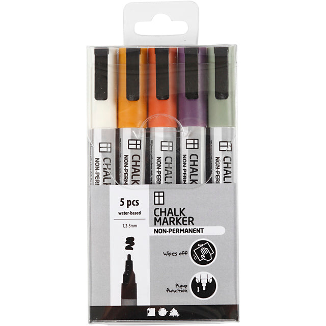 Creativ Company Krijt Markers pastelowe kolory, 5st.