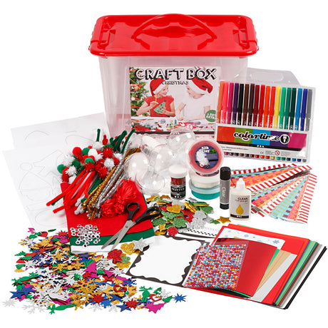 Firma Creativ Hobbybox Red z kreatywnymi materiałami