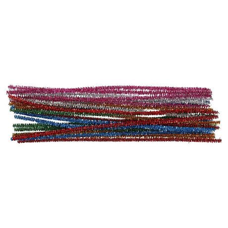 Drut szenilowy firmy Creativ mocne kolory brokat 30cm, 24 szt.