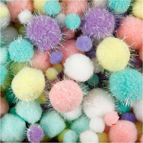 Firma Creativ https: www.cchobby.nl pompony-d-15-40-mm-brokat-ca-400-piece-pastelcolors-400-gr-1-box