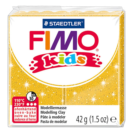 Fimo dziecięca glina modelarska brokatowa złota, 42gr