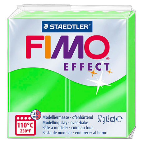 Fimo Effect Modelina utwardzana w piecu blok standardowy 57 g - neonowa zieleń
