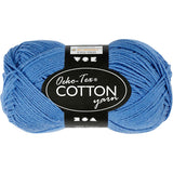 Włóczka bawełniana firmy Creativ, niebieska, 50gr, 170m