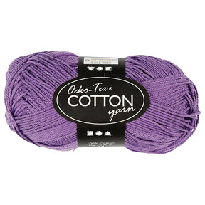 Włóczka bawełniana firmy Creativ w kolorze fioletowym, 50gr, 170m
