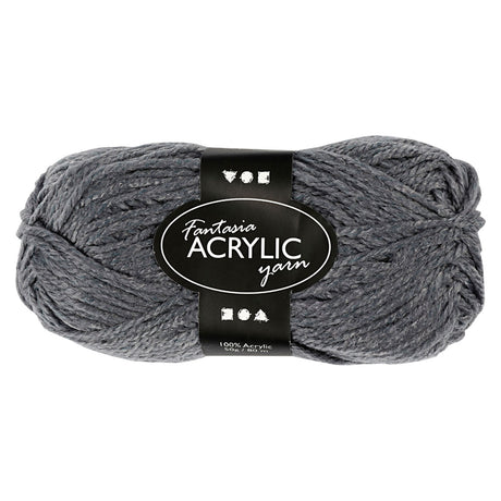 Włóczka akrylowa firmy Creativ w kolorze szarym, 50gr, 80m