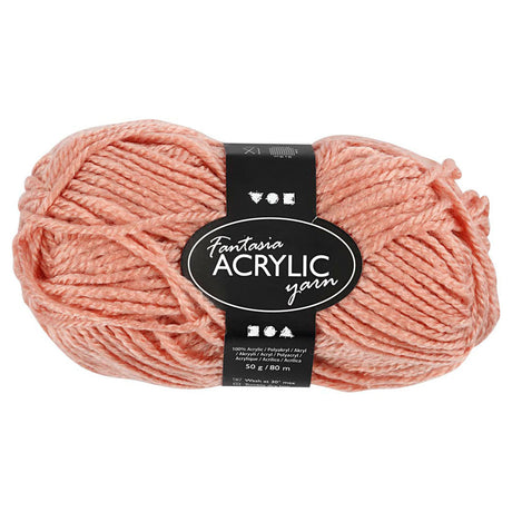 Włóczka akrylowa firmy Creativ w kolorze beżowym, 50gr, 80m
