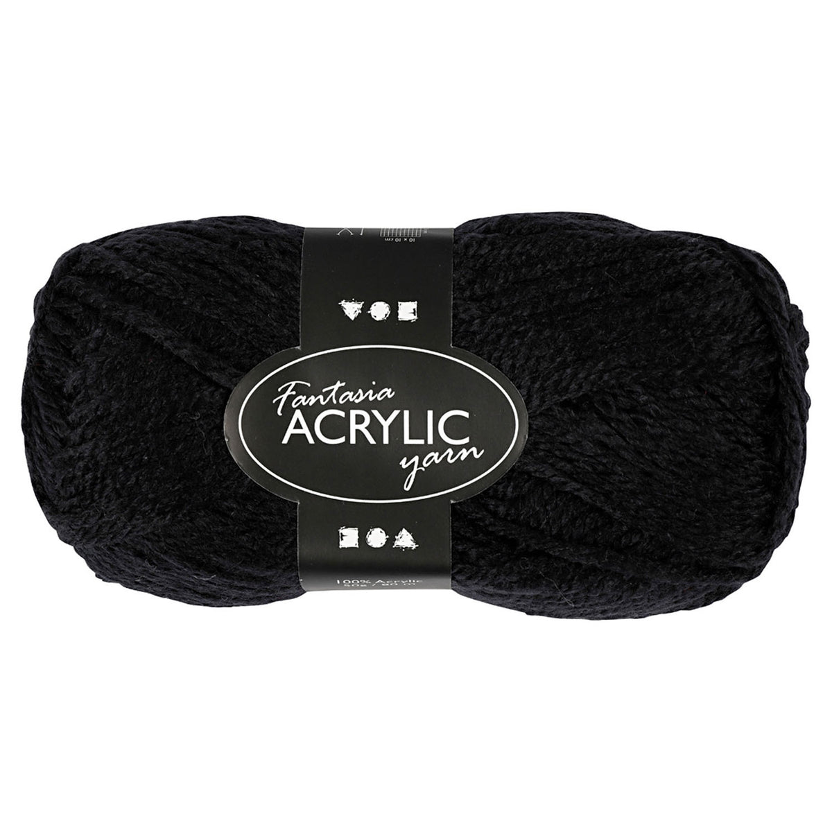 Włóczka akrylowa firmy Creativ, czarna, 50gr, 80m