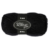 Włóczka akrylowa firmy Creativ, czarna, 50gr, 80m