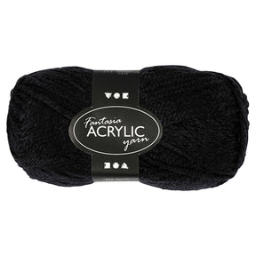 Włóczka akrylowa firmy Creativ, czarna, 50gr, 80m