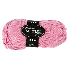 Włóczka akrylowa firmy Creativ w kolorze różowym, 50gr, 80m