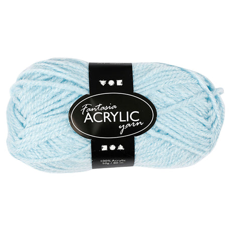 Włóczka akrylowa firmy Creativ w kolorze jasnoniebieskim, 50gr, 80m