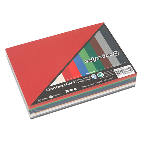 Colortime https: www.cchobby.nl karton-świąteczny-a6-arkusz-105x148-mm-180-gr-diverse-colors-120-div-vellen-1-doos