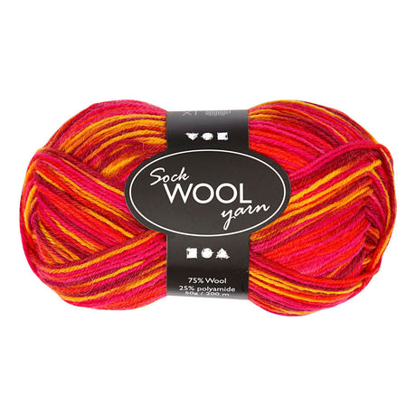 Firma Creativ Sock Yarn Red Orange, 200 cm