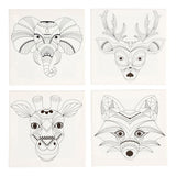 Creativ Company Canvas with Animal Print, 4st.