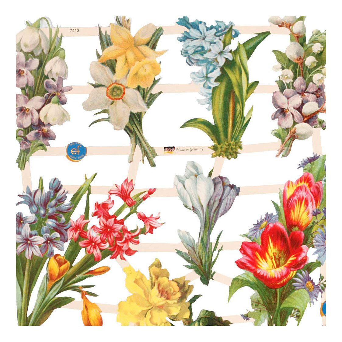 Creativ Company Vintage Pictures Spring Flowers, 2 arkusze