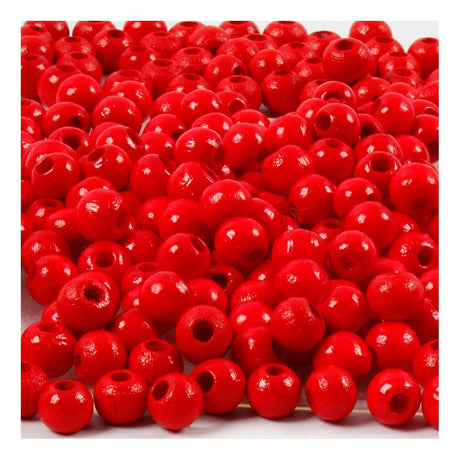 Creativ Company Wooden Beads Red, 150st.