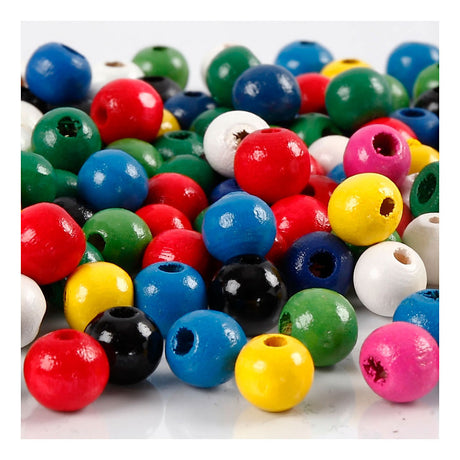 Firma Creativ https: www.cchobby.nl korale-drewniane-d-8-mm-rozmiar-dziurki-2-mm-około-80-sztuka-różne-kolory-15-gr-1-pudełko
