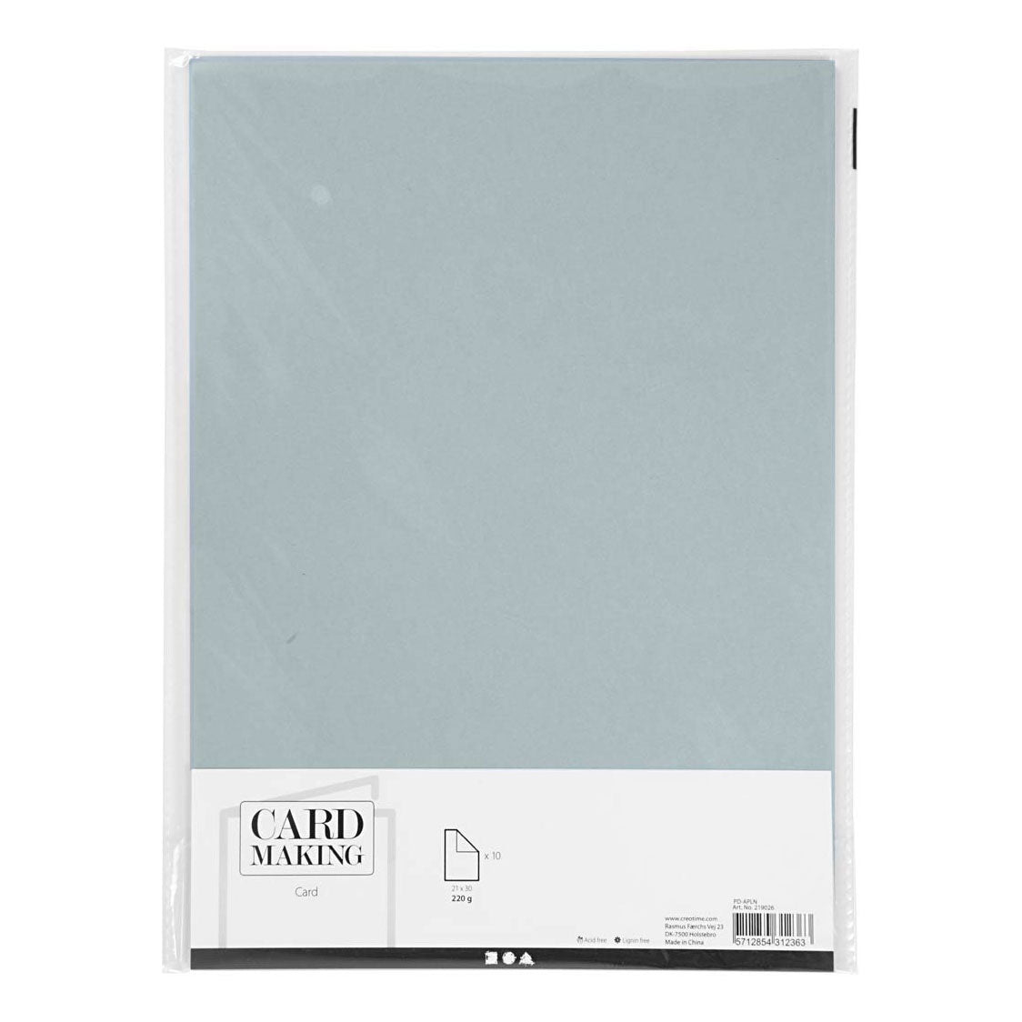 Creativ Cardboard Gray A4 220G, 10st.