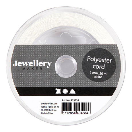 Creativ Company Poliester Cord White, 50m