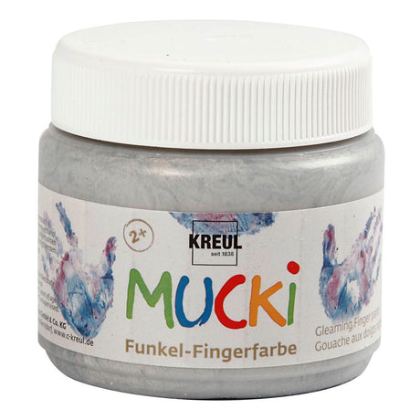 Creativ Company Mucki Finger Paint - Silver Metallic, 150 ml