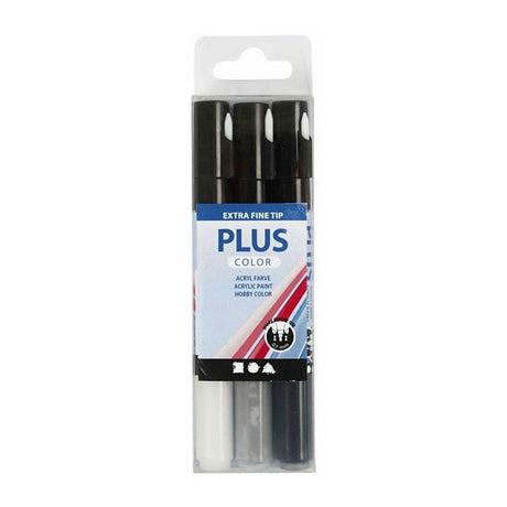 Creativ Company Plus Kolor Marker - Black Off - White Rain Grey, 3st.