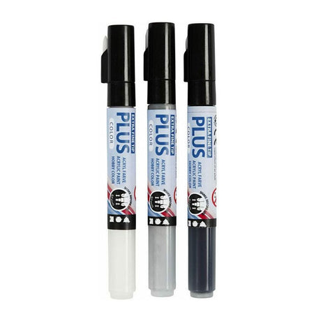 Creativ Company Plus Kolor Marker - Black Off - White Rain Grey, 3st.