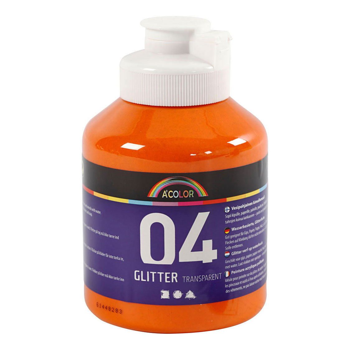 Creativ Company Acryl Farba Glitter dla dzieci - Orange, 500 ml