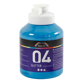 Creativ Company Acryl Farba brokat dla dzieci - niebieski, 500 ml