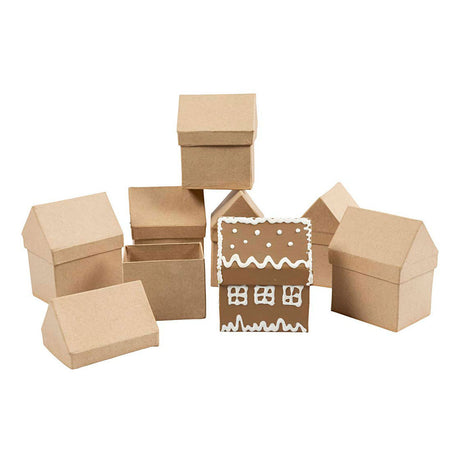 Firma Creativ domy papier-mache, zestaw 4 szt