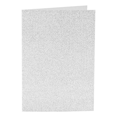 Karty firmowe i koperty Creativ 10,5x15cm brokatowe srebrne - 4 szt.