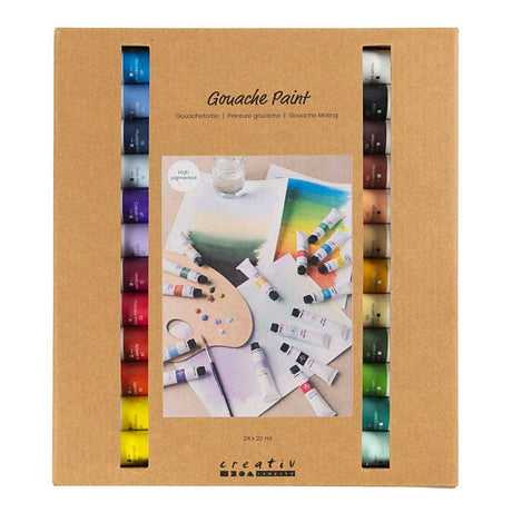 Farba gwaszowa firmy Creativ różne kolory - 24x20ml.