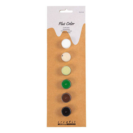 Farba akrylowa firmy Creativ Plus color kolory naturalne - 6x5ml.
