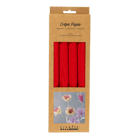 Papier krepowy firmy Creativ czerwony - 4 szt.