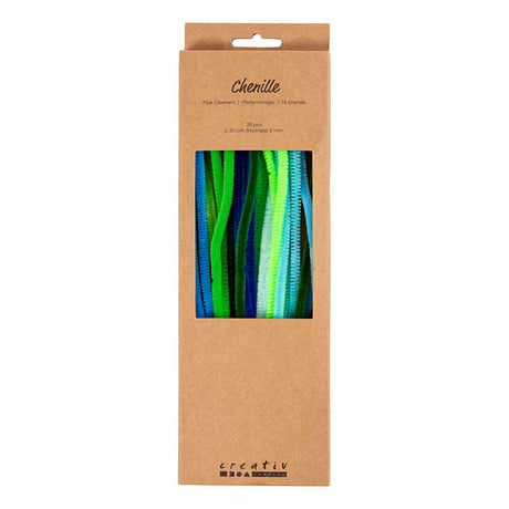 Szenil firmy Creativ 6mm x 30cm harmonia zieleni i turkusu - 25 szt.