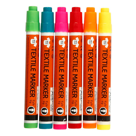 Firma Creativ https: www.cchobby.nl markery tekstylne-grubość linii-2-4-mm-neonowe-kolory-6-sztuka-1-pudełko