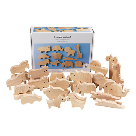 Firma Creativ https: www.cchobby.nl drewniane-zwierzęta-farm-and-safari-h-3-14-5-cm-thickness-2-cm-44-piece-1-box