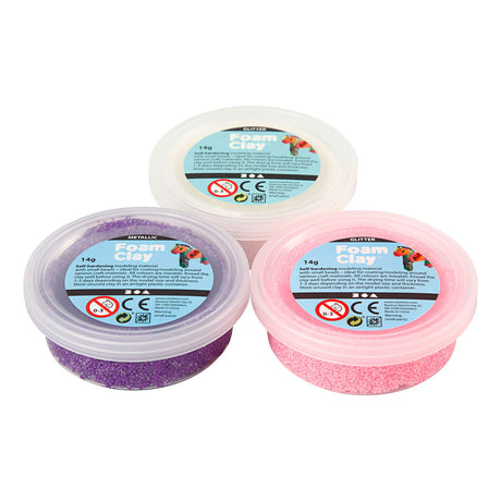 Firma Creativ https: www.cchobby.nl foam-clayr-glitter-metallic-pink-purple-white-3x14-gr-1-doos