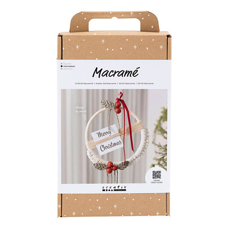 Firma Creativ https: www.cchobby.nl hobbyset-macrame-wieniec świąteczny-mch zielony-świąteczny czerwony-off-white-1-doos