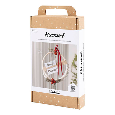 Firma Creativ https: www.cchobby.nl hobbyset-macrame-wieniec świąteczny-mch zielony-świąteczny czerwony-off-white-1-doos