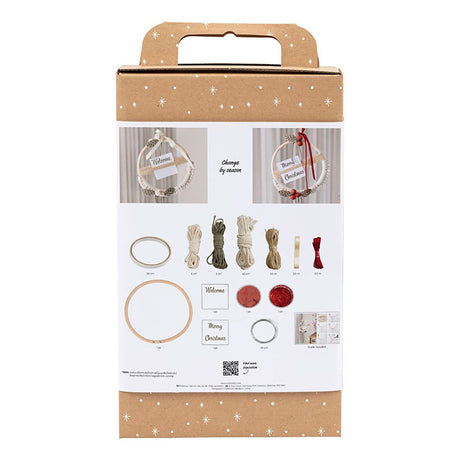 Firma Creativ https: www.cchobby.nl hobbyset-macrame-wieniec świąteczny-mch zielony-świąteczny czerwony-off-white-1-doos