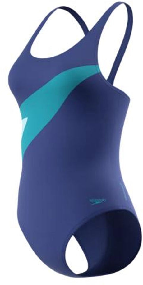 Speedo hyperboom butterfly back 1p dames - chloorbestendig sportbadpak dames - kleurvast badpak dames - zwempak dames met butterfly back - blauw blauw - 38