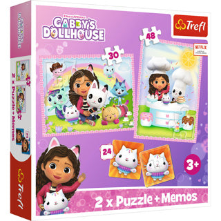 Puzzle domek dla lalek Gabby 30 i 48 elementów oraz notatka | 2 szt